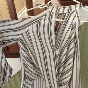 White with black stripes blouse